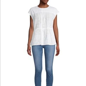 Joie Orabelle eyelet cap sleeve top Small
